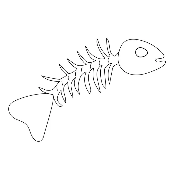 Gambar ikan kerangka sederhana - Stok Vektor
