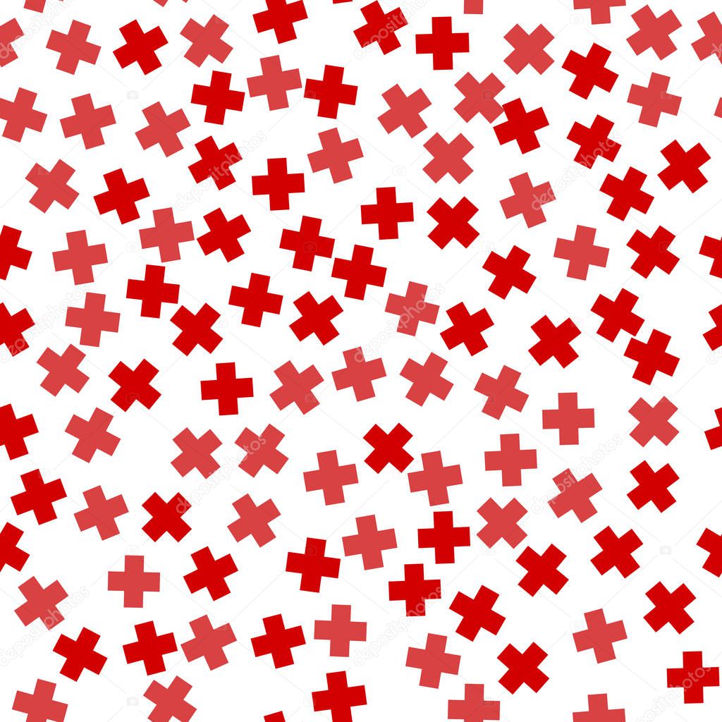Seamless red plus sign pattern