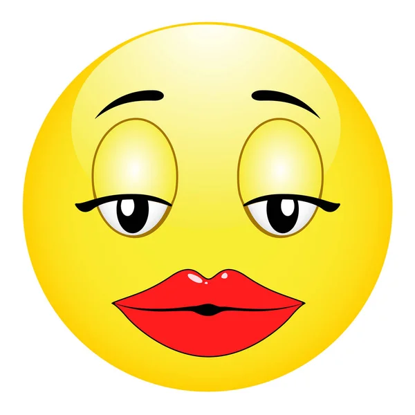 Emoticono de chica sexual linda . — Vector de stock