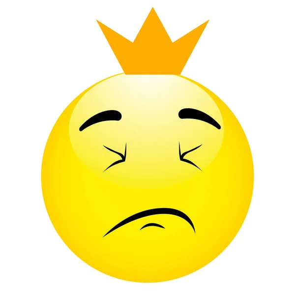 Emoticon king with crown. Cartoon Isolated vector illustration — Stock Vector