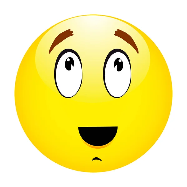 Pensando emoticon smiley — Vettoriale Stock