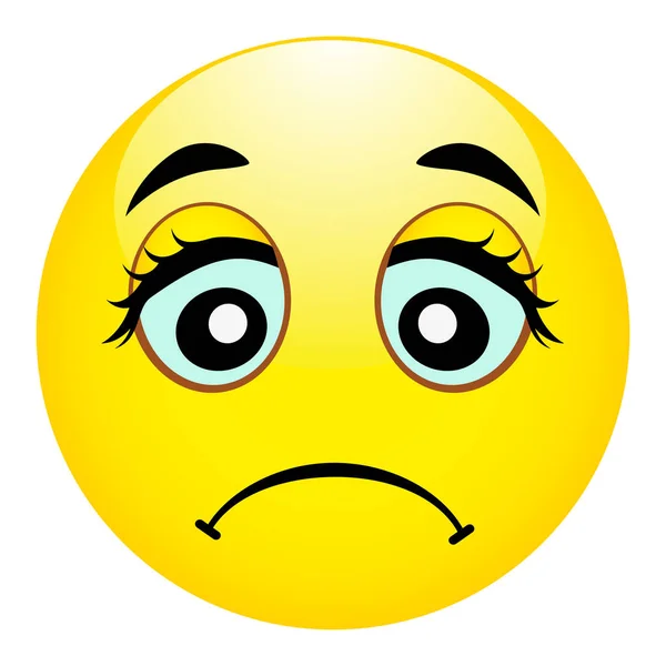 Üzgün emoji. Yanlış duygu. Zarar güçlü duygu. Vektör çizim gülümseme simgesi.