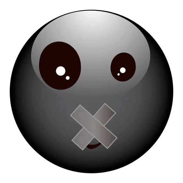 Siyah ve kapalı ağızlı depresif smiley