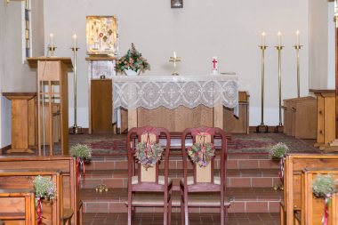 Altar and interior church clipart