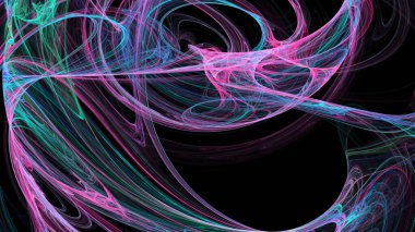 Fantezi kaotik renkli fraktal desen. Soyut Fraktal şekiller. 3D render resimde arka plan veya duvar kağıdı