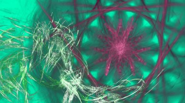 Fantezi kaotik renkli fraktal desen. Soyut Fraktal şekiller. 3D render resimde arka plan veya duvar kağıdı