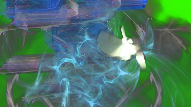 Fantezi kaotik renkli fraktal desen. Soyut Fraktal şekiller. 3D render resimde arka plan veya duvar kağıdı