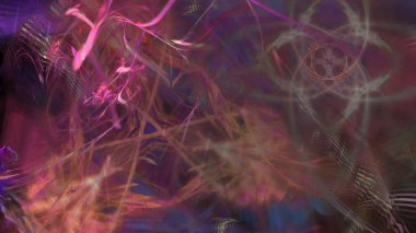 Fantezi kaotik renkli fraktal desen. Soyut Fraktal şekiller. 3D render resimde arka plan veya duvar kağıdı