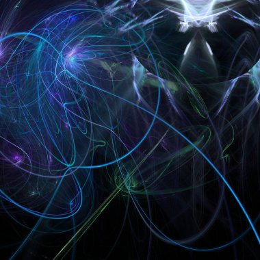 Fantezi kaotik renkli fraktal desen. Soyut Fraktal şekiller. 3D render resimde arka plan veya duvar kağıdı