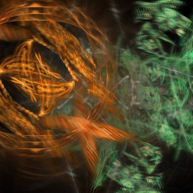 Fantezi kaotik renkli fraktal desen. Soyut Fraktal şekiller. 3D render resimde arka plan veya duvar kağıdı