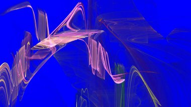 Fantezi kaotik renkli fraktal desen. Soyut Fraktal şekiller. 3D render resimde arka plan veya duvar kağıdı