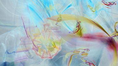 Fantezi kaotik renkli fraktal desen. Soyut Fraktal şekiller. 3D render resimde arka plan veya duvar kağıdı