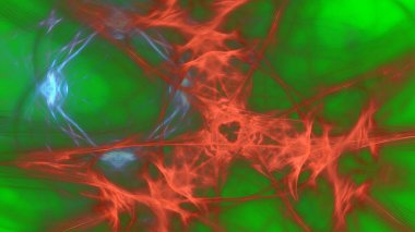 Fantezi kaotik renkli fraktal desen. Soyut Fraktal şekiller. 3D render resimde arka plan veya duvar kağıdı