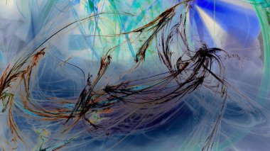 Fantezi kaotik renkli fraktal desen. Soyut Fraktal şekiller. 3D render resimde arka plan veya duvar kağıdı