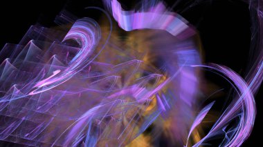 Fantezi kaotik renkli fraktal desen. Soyut Fraktal şekiller. 3D render resimde arka plan veya duvar kağıdı