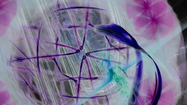 Fantezi kaotik renkli fraktal desen. Soyut Fraktal şekiller. 3D render resimde arka plan veya duvar kağıdı