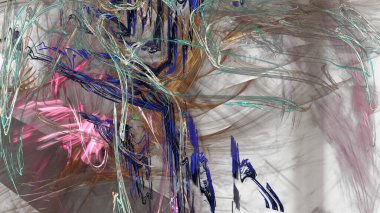 Fantezi kaotik renkli fraktal desen. Soyut Fraktal şekiller. 3D render resimde arka plan veya duvar kağıdı