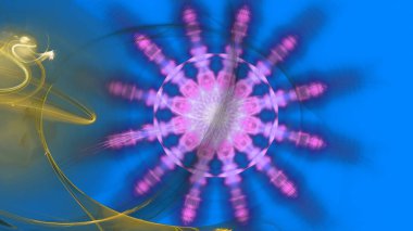 Fantezi kaotik renkli fraktal desen. Soyut Fraktal şekiller. 3D render resimde arka plan veya duvar kağıdı