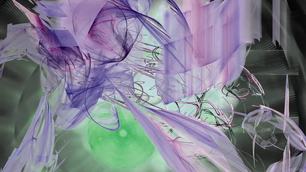 Fantezi kaotik renkli fraktal desen. Soyut Fraktal şekiller. 3D render resimde arka plan veya duvar kağıdı