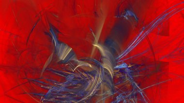 Fantezi kaotik renkli fraktal desen. Soyut Fraktal şekiller. 3D render resimde arka plan veya duvar kağıdı