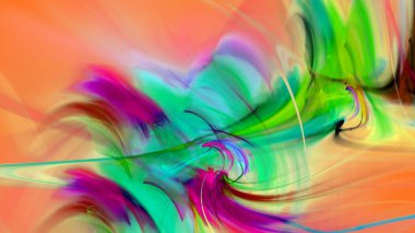 Fantezi kaotik renkli fraktal desen. Soyut Fraktal şekiller. 3D render resimde arka plan veya duvar kağıdı