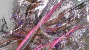 Fantezi kaotik renkli fraktal desen. Soyut Fraktal şekiller. 3D render resimde arka plan veya duvar kağıdı