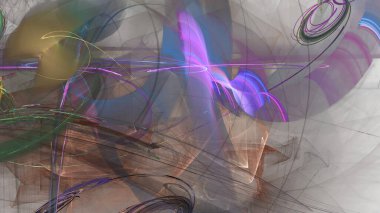 Fantezi kaotik renkli fraktal desen. Soyut Fraktal şekiller. 3D render resimde arka plan veya duvar kağıdı