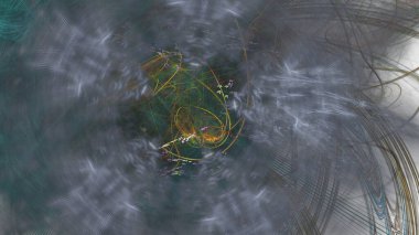 Fantezi kaotik renkli fraktal desen. Soyut Fraktal şekiller. 3D render resimde arka plan veya duvar kağıdı