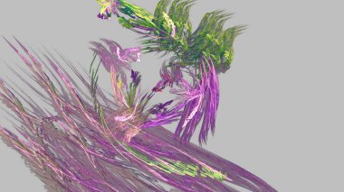 Fantezi kaotik renkli fraktal desen. Soyut Fraktal şekiller. 3D render resimde arka plan veya duvar kağıdı