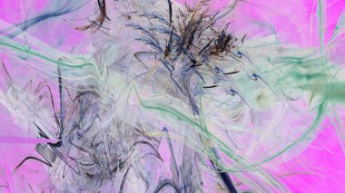 Fantezi kaotik renkli fraktal desen. Soyut Fraktal şekiller. 3D render resimde arka plan veya duvar kağıdı