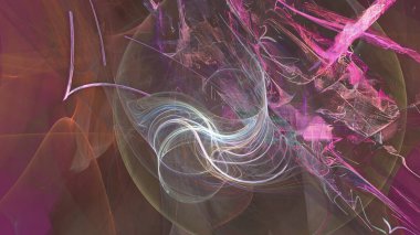 Fantezi kaotik renkli fraktal desen. Soyut Fraktal şekiller. 3D render resimde arka plan veya duvar kağıdı