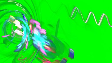 Fantezi kaotik renkli fraktal desen. Soyut Fraktal şekiller. 3D render resimde arka plan veya duvar kağıdı