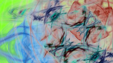 Fantezi kaotik renkli fraktal desen. Soyut Fraktal şekiller. 3D render resimde arka plan veya duvar kağıdı