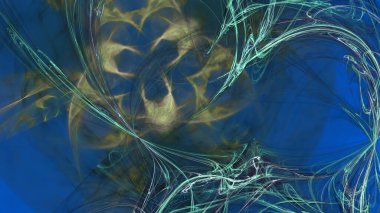 Fantezi kaotik renkli fraktal desen. Soyut Fraktal şekiller. 3D render resimde arka plan veya duvar kağıdı