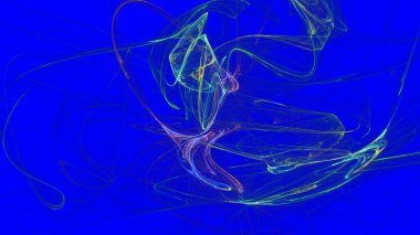 Fantezi kaotik renkli fraktal desen. Soyut Fraktal şekiller. 3D render resimde arka plan veya duvar kağıdı