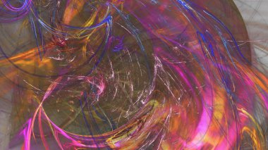 Fantezi kaotik renkli fraktal desen. Soyut Fraktal şekiller. 3D render resimde arka plan veya duvar kağıdı