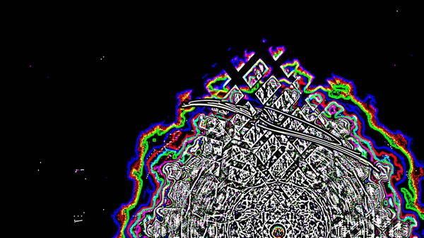 幻想中混乱的五颜六色的分形图案。抽象分形形状。3d 渲染插图背景或壁纸 — 图库照片