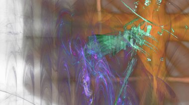 Fantezi kaotik renkli fraktal desen. Soyut Fraktal şekiller. 3D render resimde arka plan veya duvar kağıdı