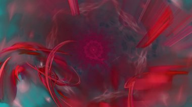 Fantezi kaotik renkli fraktal desen. Soyut Fraktal şekiller. 3D render resimde arka plan veya duvar kağıdı