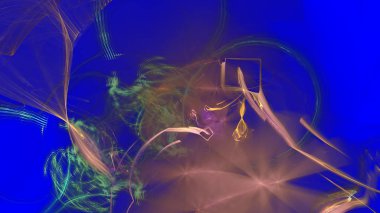 Fantezi kaotik renkli fraktal desen. Soyut Fraktal şekiller. 3D render resimde arka plan veya duvar kağıdı