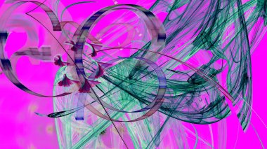 Fantezi kaotik renkli fraktal desen. Soyut Fraktal şekiller. 3D render resimde arka plan veya duvar kağıdı