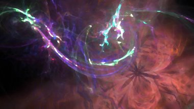 Fantezi kaotik renkli fraktal desen. Soyut Fraktal şekiller. 3D render resimde arka plan veya duvar kağıdı