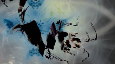 Fantezi kaotik renkli fraktal desen. Soyut Fraktal şekiller. 3D render resimde arka plan veya duvar kağıdı