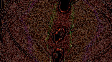 Fantezi kaotik renkli fraktal desen. Soyut Fraktal şekiller. 3D render resimde arka plan veya duvar kağıdı