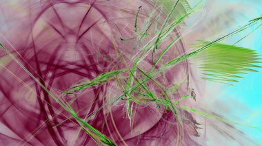 Fantezi kaotik renkli fraktal desen. Soyut Fraktal şekiller. 3D render resimde arka plan veya duvar kağıdı