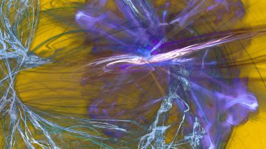 Fantezi kaotik renkli fraktal desen. Soyut Fraktal şekiller. 3D render resimde arka plan veya duvar kağıdı