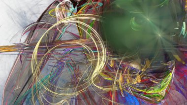 Fantezi kaotik renkli fraktal desen. Soyut Fraktal şekiller. 3D render resimde arka plan veya duvar kağıdı