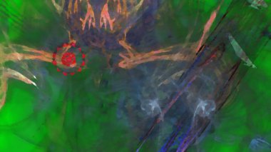 Fantezi kaotik renkli fraktal desen. Soyut Fraktal şekiller. 3D render resimde arka plan veya duvar kağıdı