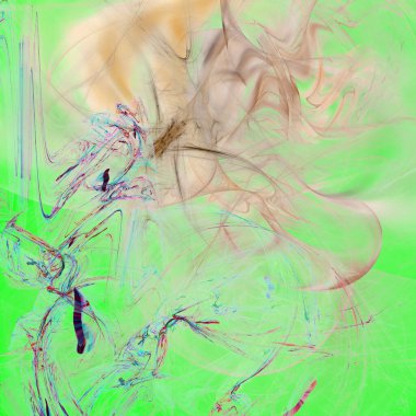 Fantezi kaotik renkli fraktal desen. Soyut Fraktal şekiller. 3D render resimde arka plan veya duvar kağıdı