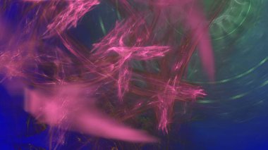 Fantezi kaotik renkli fraktal desen. Soyut Fraktal şekiller. 3D render resimde arka plan veya duvar kağıdı